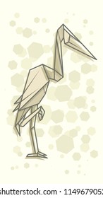 Vector abstract simple illustration drawing outline heron.