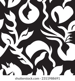 Vector abstract simple pattern for your game or background: black and white shapes