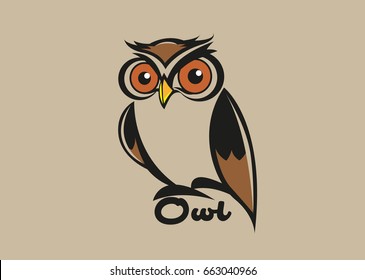 Vector abstract, Simple shape of owls as icons, symbols or logos