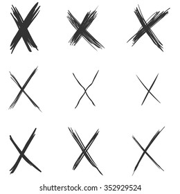 Vector Abstract Sketch Crosses