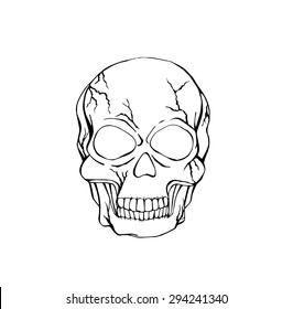 Vector of Abstract Skull with crack 