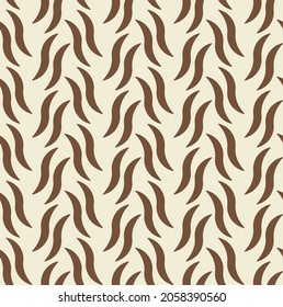 Vector abstracto de color marrón pequeño línea ondulada diseño de patrones sin fisuras sobre un fondo blanco sutil. Para tela, textil, elementos de decoración interior, tapicería, envoltura.