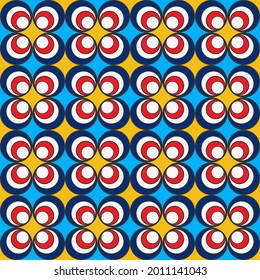 Vector abstract small circles random shape psychedelic pop art color seamless pattern background. Use for fabric, textile, interior decoration elements, upholstery, wrapping.