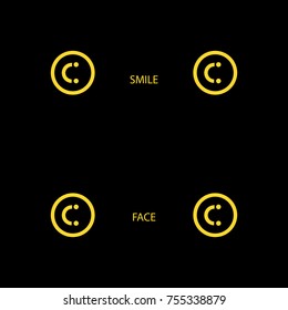 Vector Abstract Smile Face Backgrounds, Happy Face Backgrounds, Black and Yellow Brochures, Colorful Album Covers and Banners,  Cute Icon Pattern