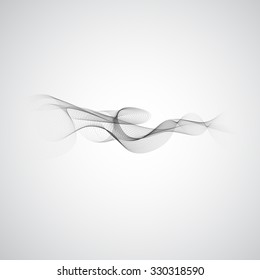 Vector abstract smoke background. Cigarette smoke waves on transparent background illustration