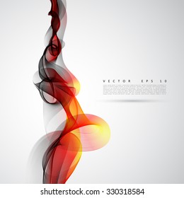 Vector abstract smoke background. Fire smoke waves on transparent background illustration