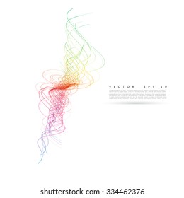 Vector abstract smoke background. Fire smoke waves on transparent background illustration