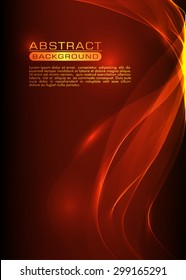 Vector abstract smoke bright orange background
