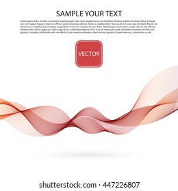 Vector Abstract smoky color waves white background.