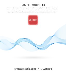 Vector Abstract smoky color waves white background.
