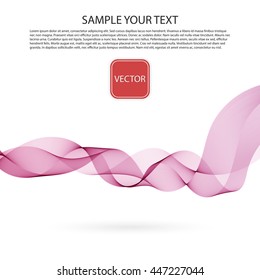 Vector Abstract smoky color waves white background.