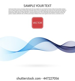 Vector Abstract smoky color waves white background.