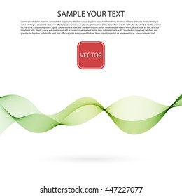 Vector Abstract smoky color waves white background.