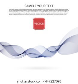 Vector Abstract smoky color waves white background.