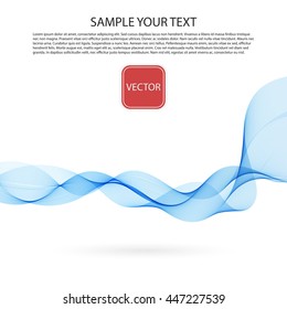 Vector Abstract smoky color waves white background.