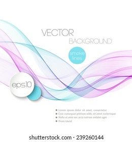 Vector Abstract smoky waves  background. Template brochure design