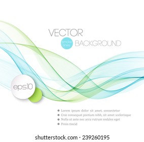 Vector Abstract smoky waves  background. Template brochure design