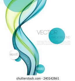 Vector Abstract smoky waves  background. Template brochure design