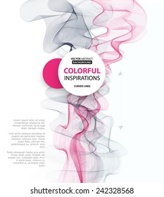 Vector Abstract smoky waves  background. Template brochure design