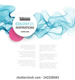 Vector Abstract smoky waves  background. Template brochure design