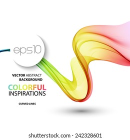 Vector Abstract smoky waves  background. Template brochure design