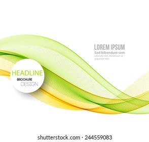 Vector Abstract smoky waves  background. Template brochure design
