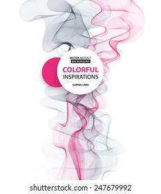 Vector Abstract smoky waves  background. Template brochure design