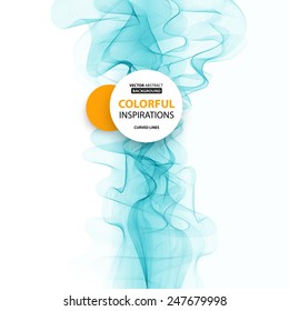 Vector Abstract smoky waves  background. Template brochure design