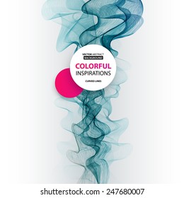 Vector Abstract smoky waves  background. Template brochure design