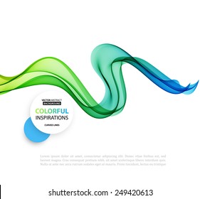 Vector Abstract smoky waves  background. Template brochure design