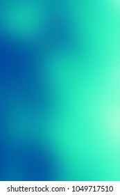 Vector abstract smooth blur defocused blue and aqua green background. Vertical format.