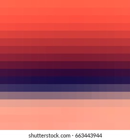 Vector abstract smooth mosaic tile orange and dark blue background, square format.