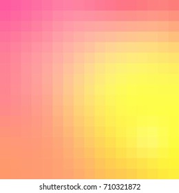 Vector abstract smooth mosaic yellow and pink tile background, square format.