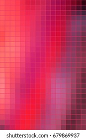 Vector abstract smooth square mosaic red and pink tile background, vertical format.