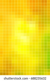 Vector abstract smooth square mosaic bright yellow tile background, vertical format.
