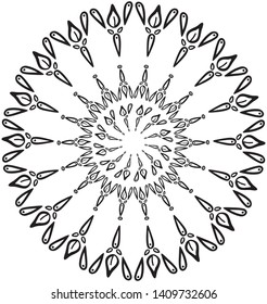 Vector Abstract snowflake of geometric mandala. Card illustration. Holiday design.
