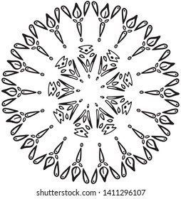 Vector Abstract snowflake of geometric mandala. Christmas. New Year card illustration. Holiday design.
