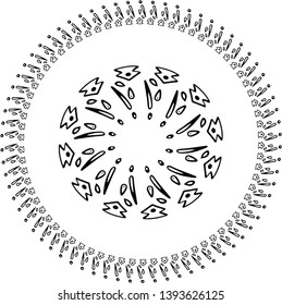 Vector Abstract snowflake of geometric shapes. Christmas. New Year card illustration.