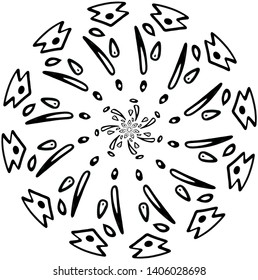 Vector Abstract snowflake of geometric shapes. Christmas. New Year card illustration. Holiday design.