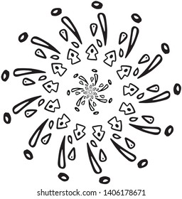 Vector Abstract snowflake of geometric shapes. Christmas. New Year card illustration. Holiday design.