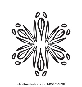 Vector Abstract snowflake of geometric shapes. Christmas. New Year card illustration. Holiday design.