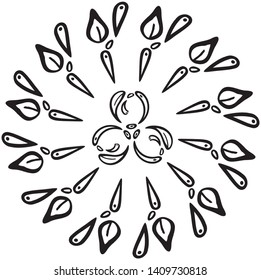 Vector Abstract snowflake of geometric shapes. Christmas. New Year card illustration. Holiday design.