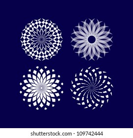 Vector abstract snowflake shapes