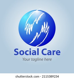 vector abstract, social care progam symbol.