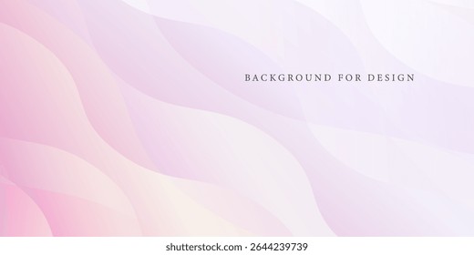 Vector abstract soft pink minimal background with smooth pastel waves. Fashion artwork modern pattern for banner, presentation, fashion, template or wallpaper design