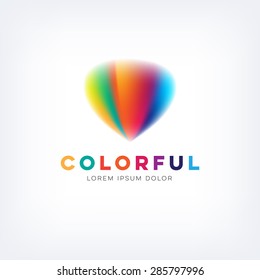 Vector abstract soft and smooth colorful logo