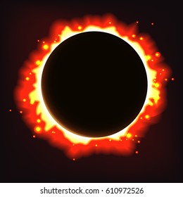 Vector abstract solar eclipse background.