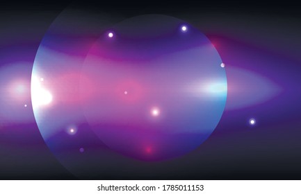 Vector abstract space background with bright circles