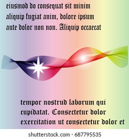 
Vector Abstract spectrum of curved colored lines background. Brochure template