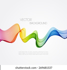 Vector Abstract Spectrum Curved Lines Background. Template Brochure Design